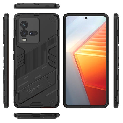 Black shockproof phone case shown with screen protector fit and camera cutouts