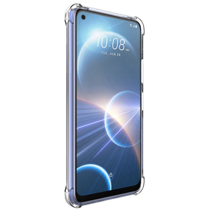 Shockproof TPU phone case with screen protector, clear, front-facing