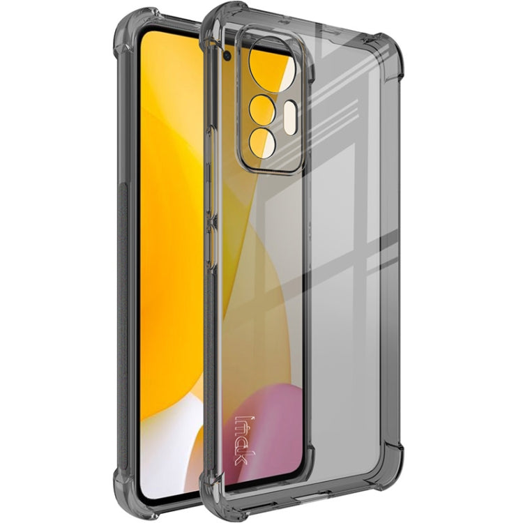 Shockproof TPU phone case with screen protector, dark/black, front view