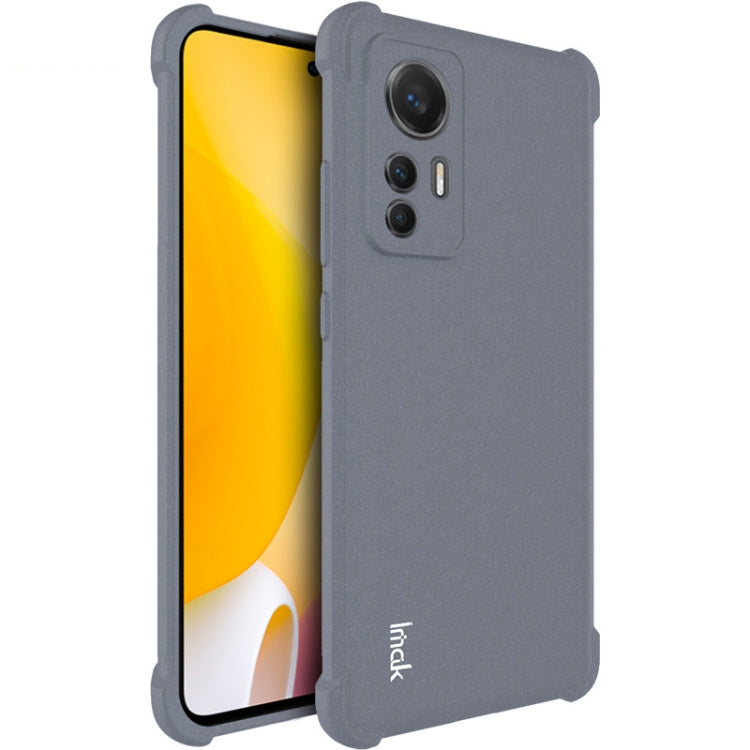 IMAK matte grey shockproof TPU phone case with screen protector, for Xiaomi 12 Lite 5G