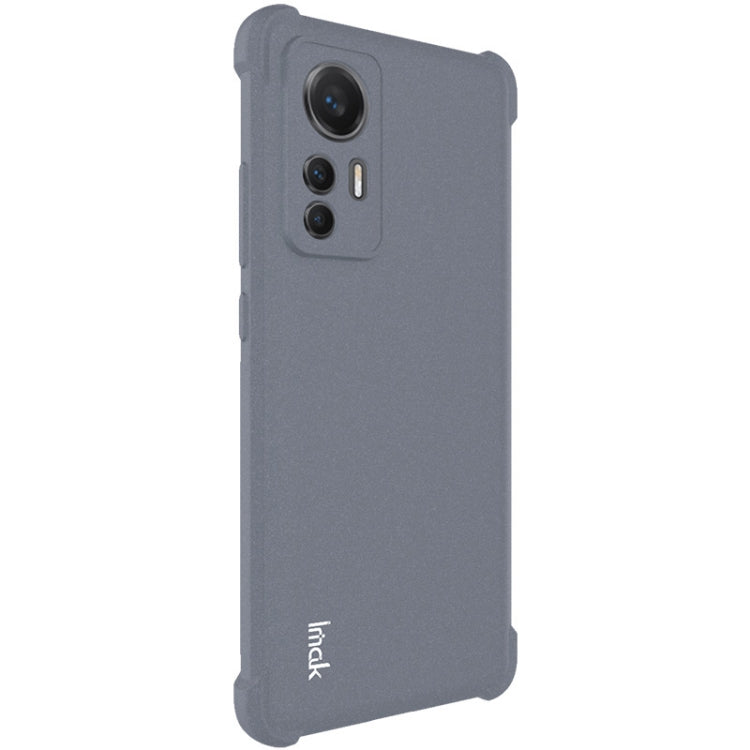 IMAK matte grey shockproof TPU phone case, rear view with camera cutouts for Xiaomi 12 Lite 5G