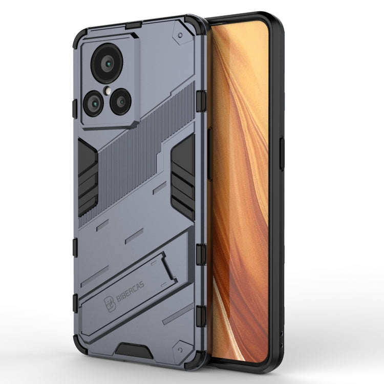 Grey shockproof phone case with raised corners and camera cutouts