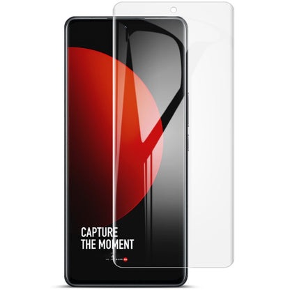 Curved full-screen hydrogel film front screen protector on a smartphone screen
