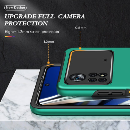 Dark green phone case with magnetic ring holder and protective raised edges