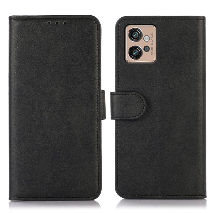 Black cow-texture leather phone wallet case with camera cutout and folding cover
