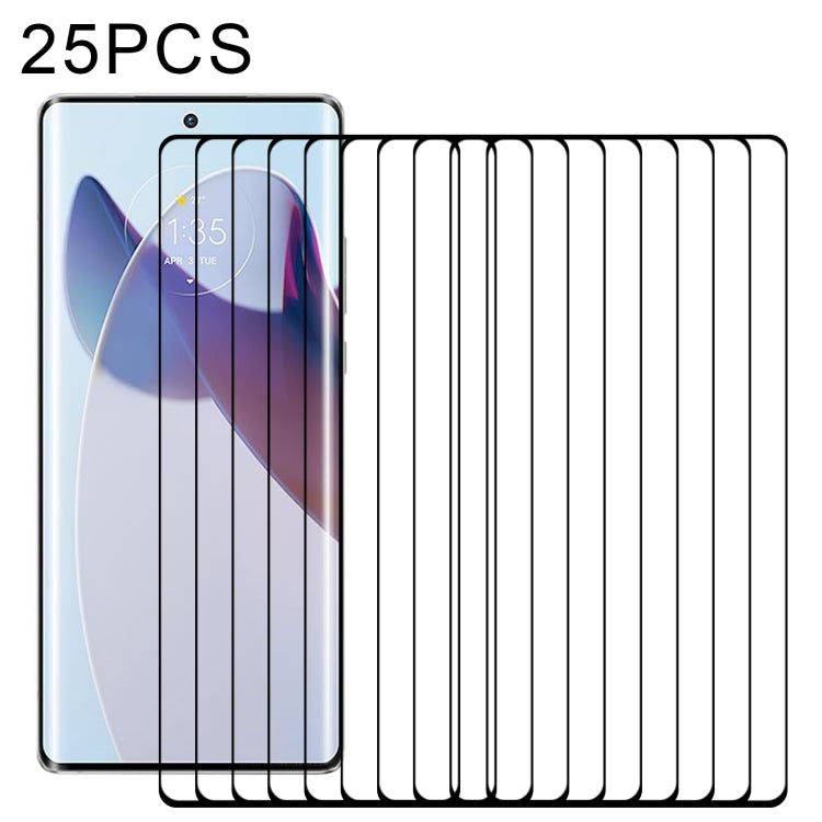 25-pack curved-edge tempered glass screen protectors with full-screen fit for phone