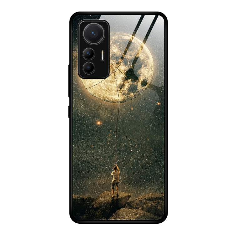 Tempered glass phone case with moonlit landscape and silhouetted figure