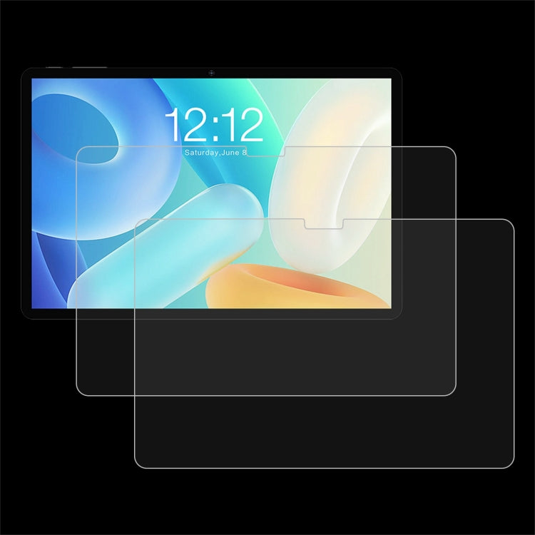 Tablet tempered glass screen protector (2-pack) with protective film overlays