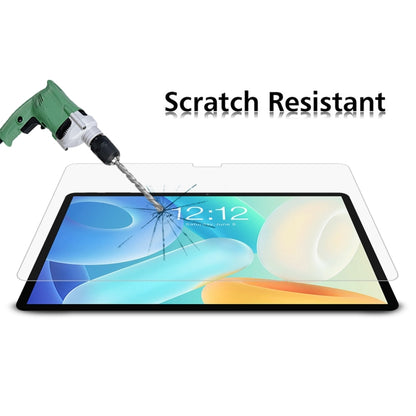 Tablet tempered glass screen protector showing scratch impact protection