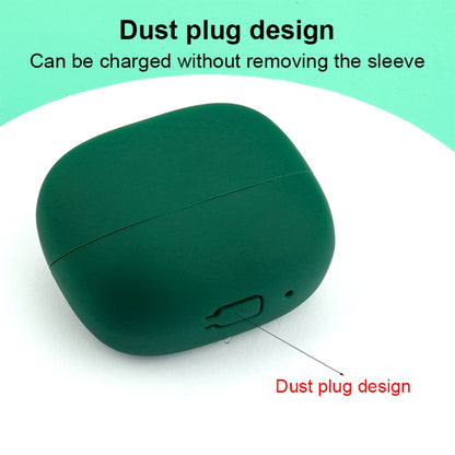 Green silicone earphone protective case with dust plug on side