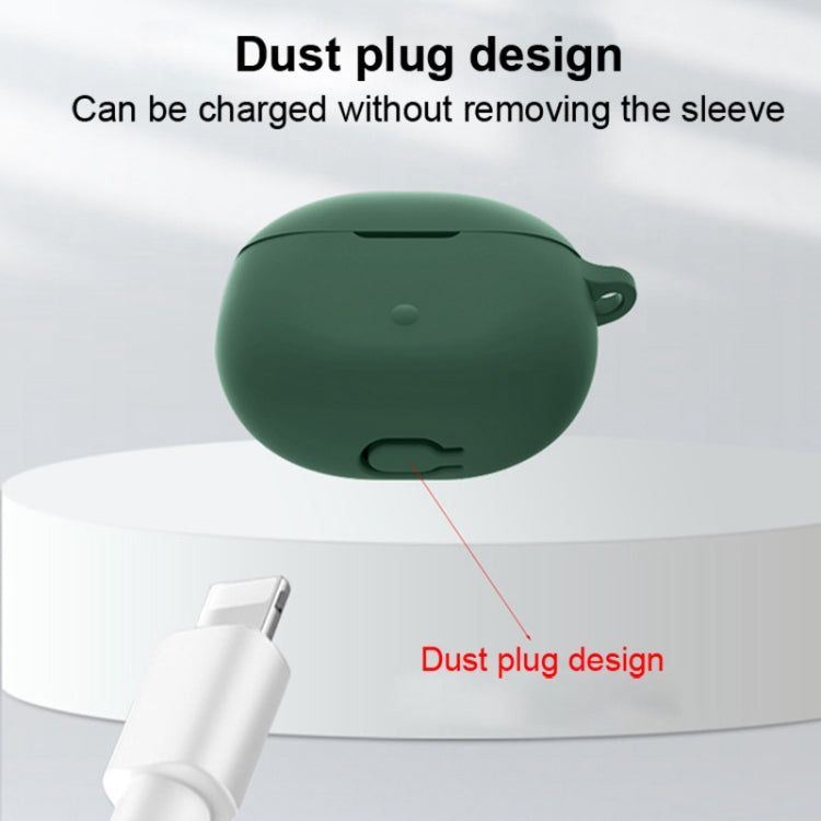 Green silicone earphone case with dust-plug charging port