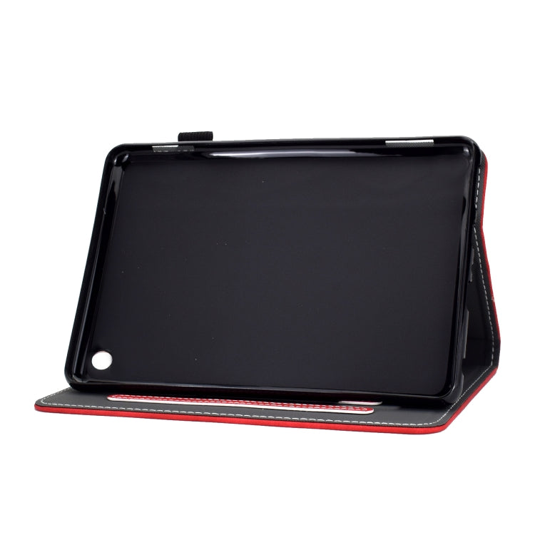 Black smart leather tablet case with red-trim folio stand for tablet viewing