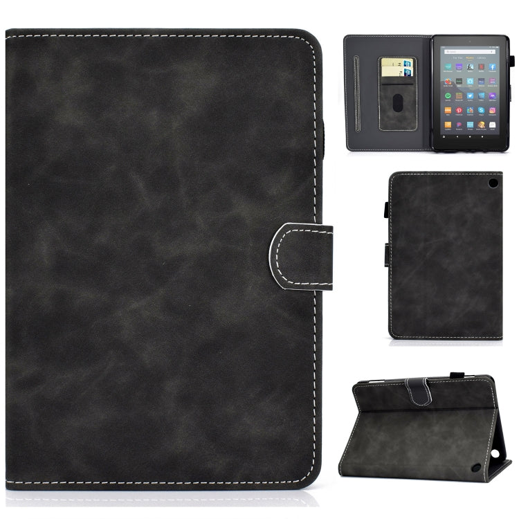 Smart leather tablet case with cowhide texture, front flap and built-in kickstand