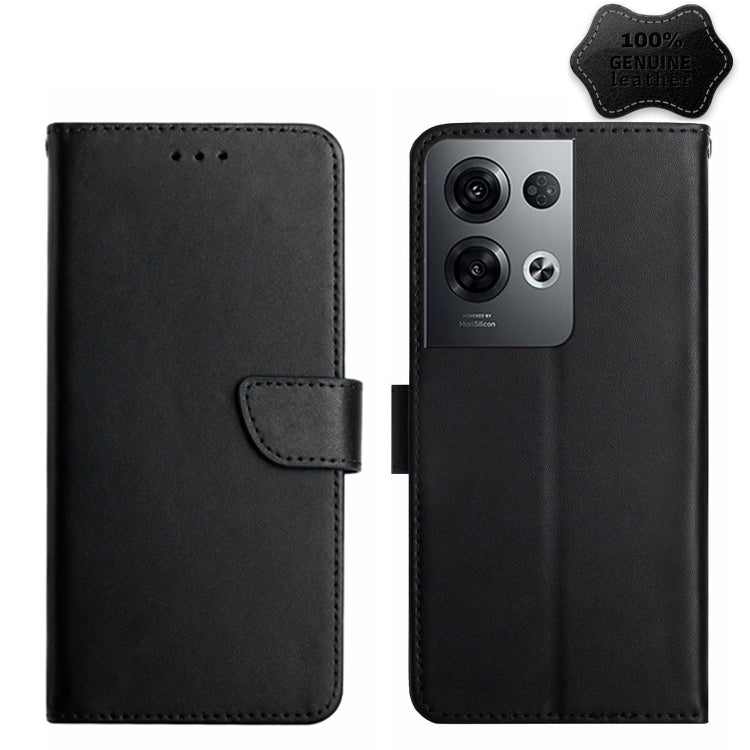 Black leather flip phone case front and back view with camera cutout and flap.