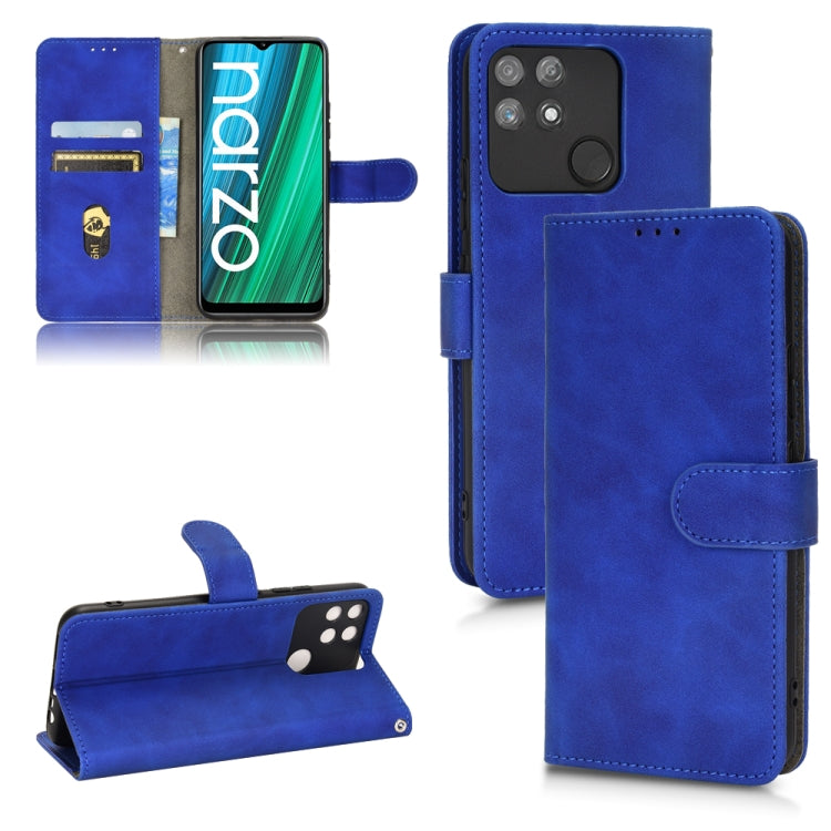 Blue magnetic flip leather phone case with card slots and magnetic folio cover