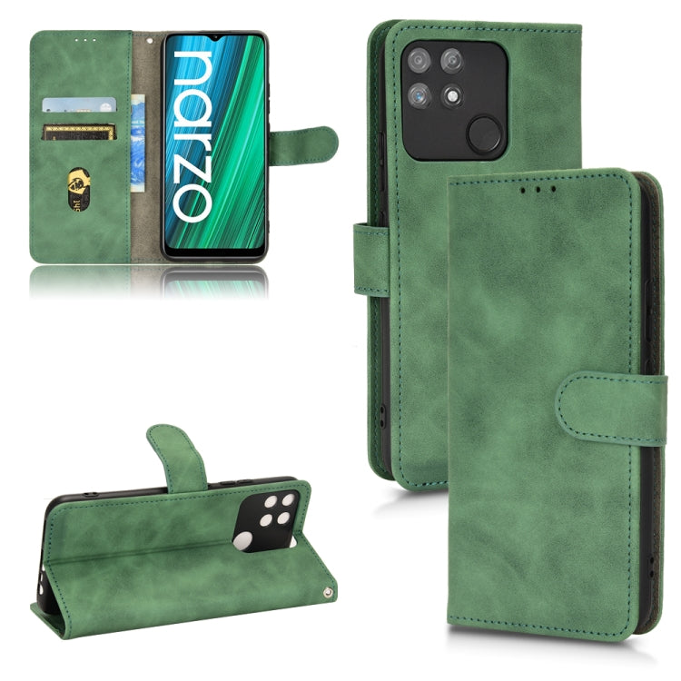 Green magnetic flip leather phone case with card slots and folio stand