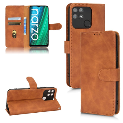 Brown magnetic flip leather phone case with card slots and side flip pocket