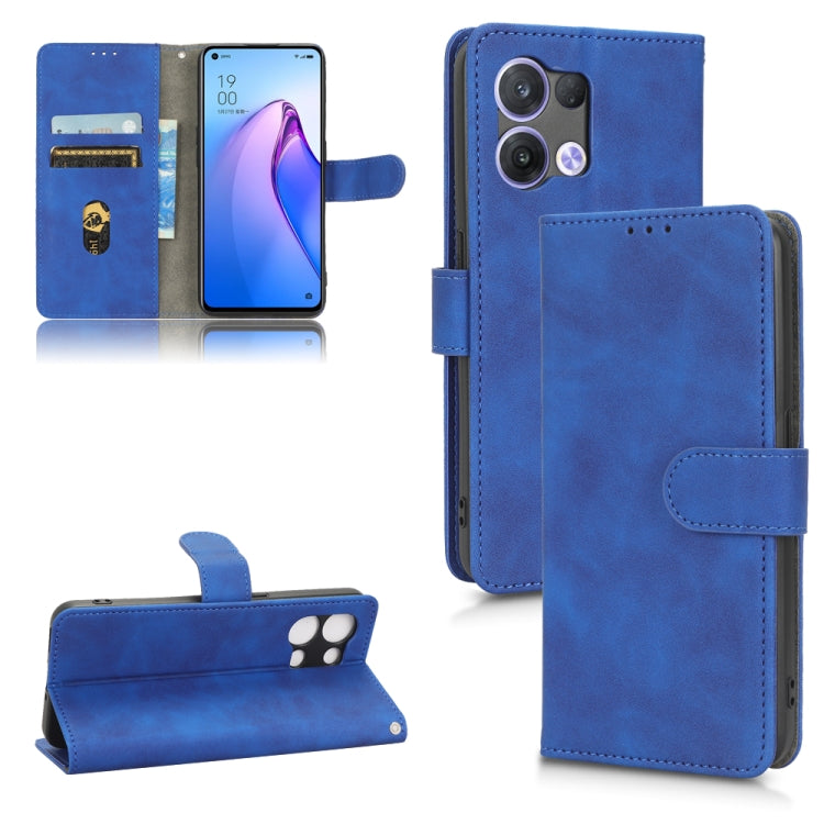 Blue leather flip wallet phone case with magnetic closure and card slots