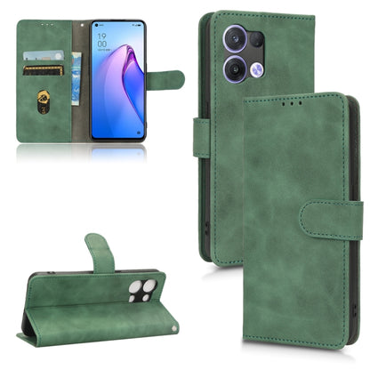 Green leather flip wallet phone case with magnetic closure and card slots