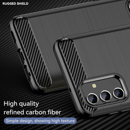 Black brushed TPU phone case with carbon-fiber side accents and camera lens cutout