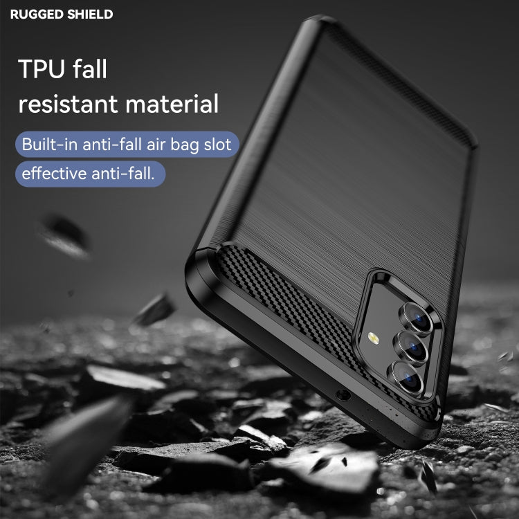 Black rugged TPU phone case with carbon-fiber accents and impact-resistant bumper