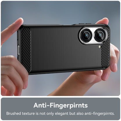 Brushed texture TPU phone case for Asus Zenfone 9, black, side grip