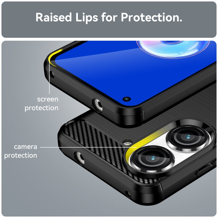 Brushed texture TPU phone case for Asus Zenfone 9, black, raised camera and screen edges