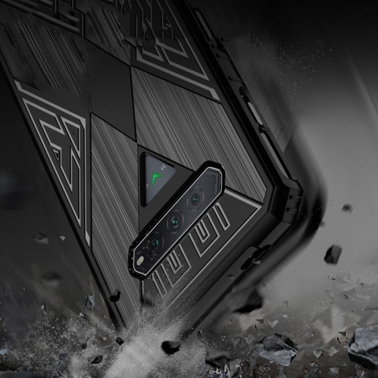 Black and blue rugged TPU phone case with camera cutout and reinforced corners
