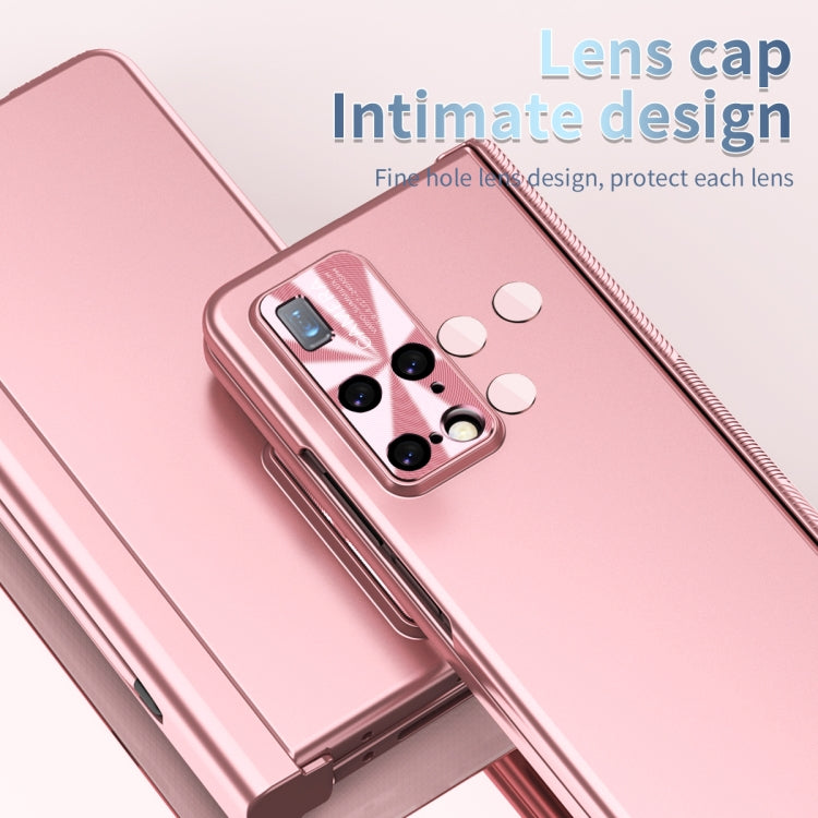 Pink hinged folding phone case with camera cutouts for Huawei Mate X2
