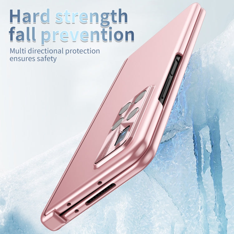 Pink hinged folding phone case with S Pen slot and grip texture for Huawei Mate X2