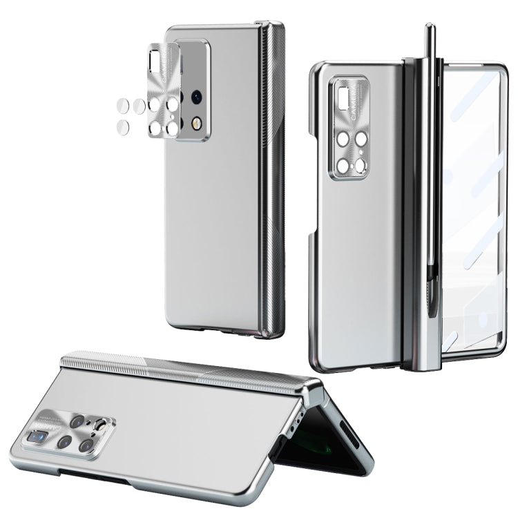 Silver hinged folding phone case with S Pen fold edition for Huawei Mate X2