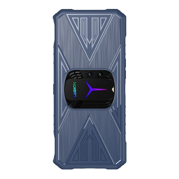 Blue rugged TPU phone case for Lenovo Legion Y90 with geometric brushed pattern