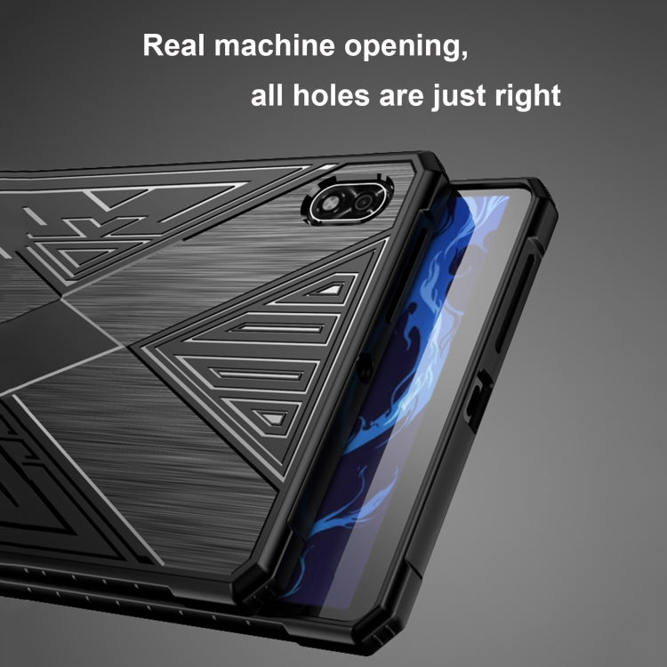 Gaming tablet case with precise side cutouts and port openings, black/grey