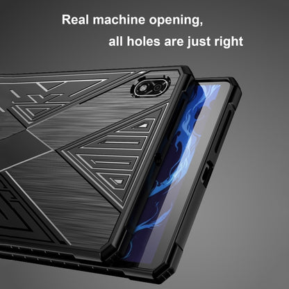 Gaming tablet case with precise side cutouts and port openings, black/grey