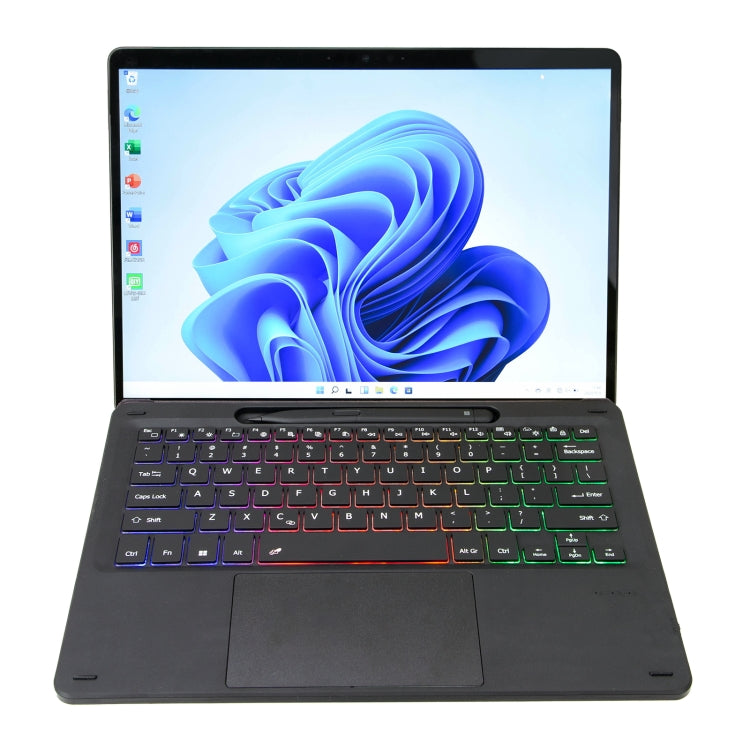 Foldable Bluetooth keyboard case with touchpad and multicolor backlit keys