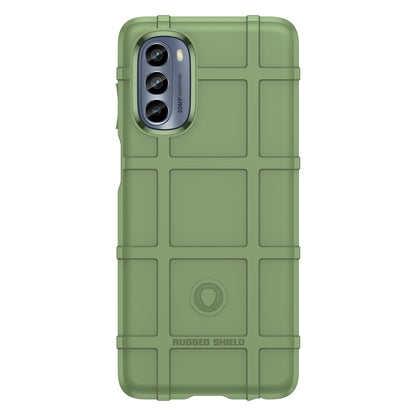 Green full-coverage TPU phone case with raised edges and triple camera cutout