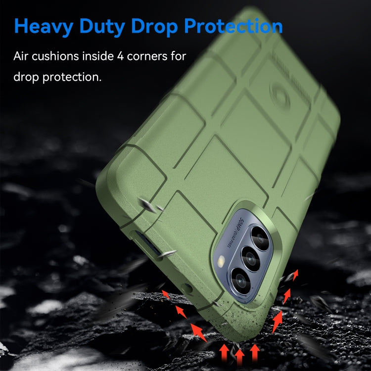 Green rugged TPU phone case with shockproof design and camera opening