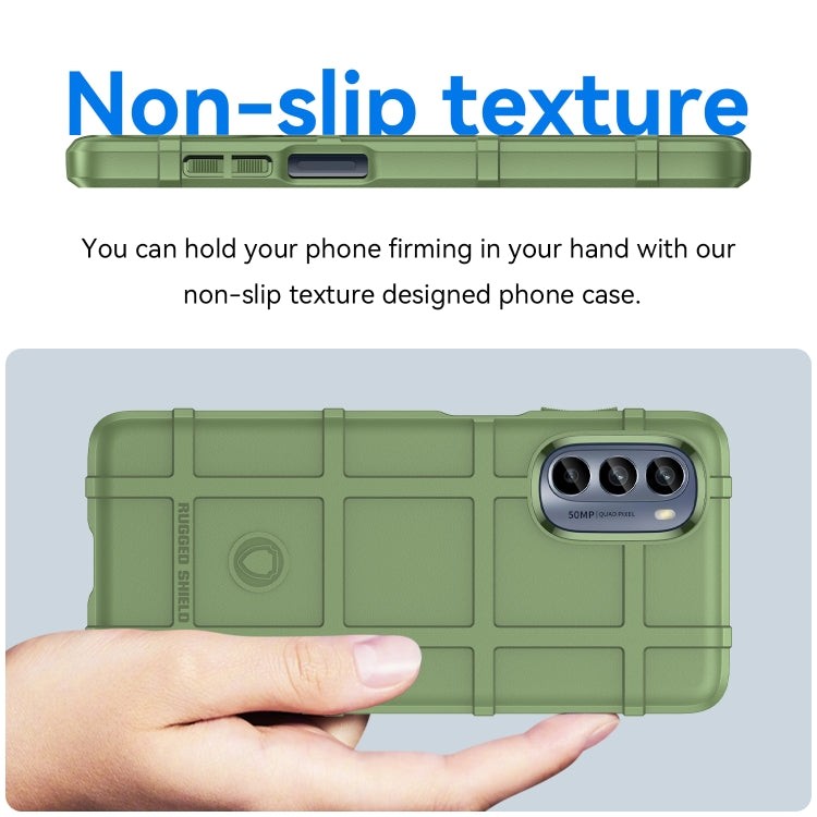 Green rugged TPU phone case with non-slip texture and side button openings