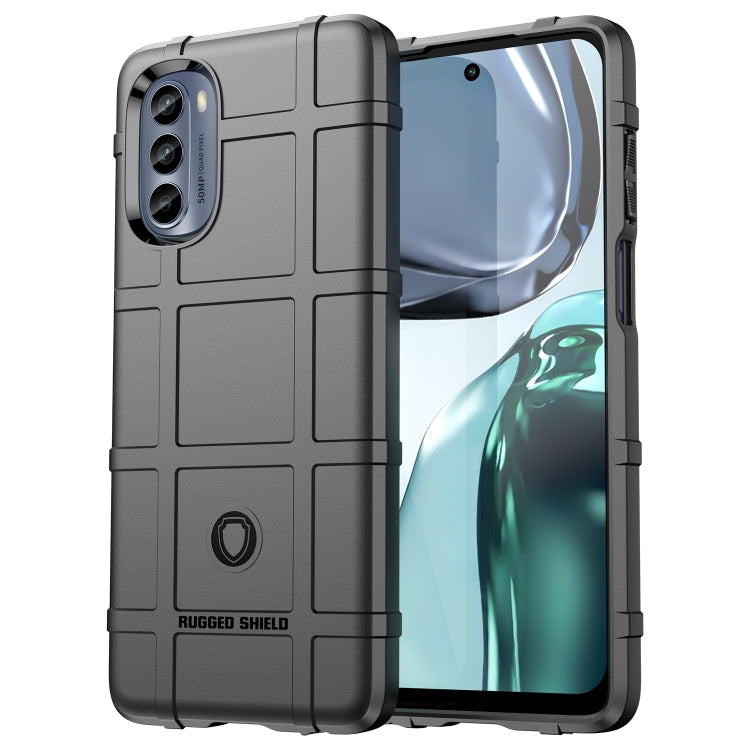 Black rugged TPU phone case with textured panels and camera cutout