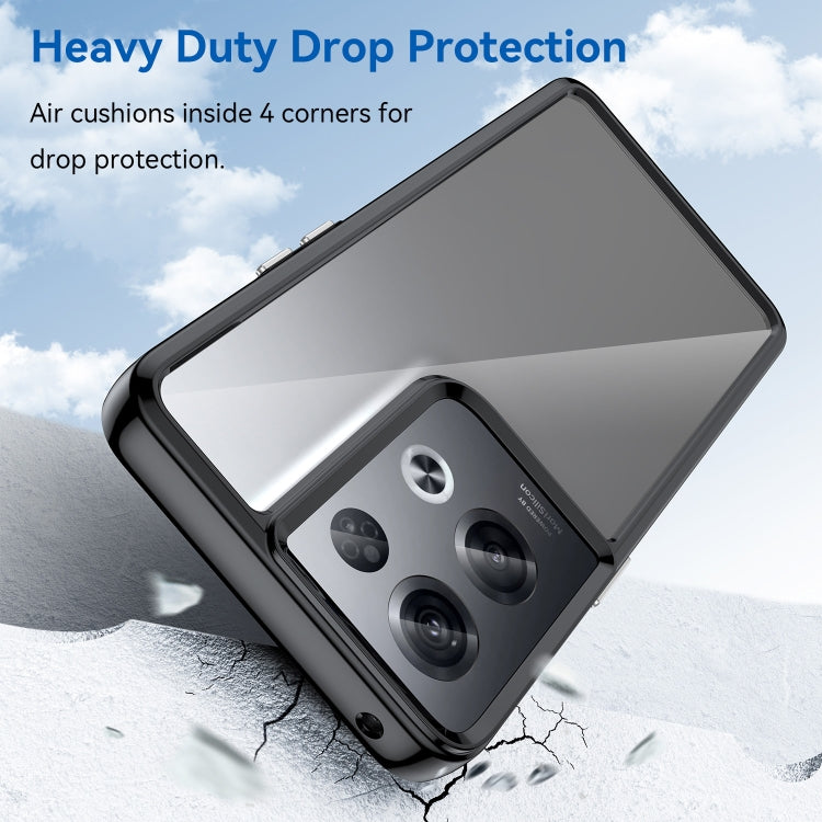 Black acrylic + TPU phone case with corner air-cushion design and camera window