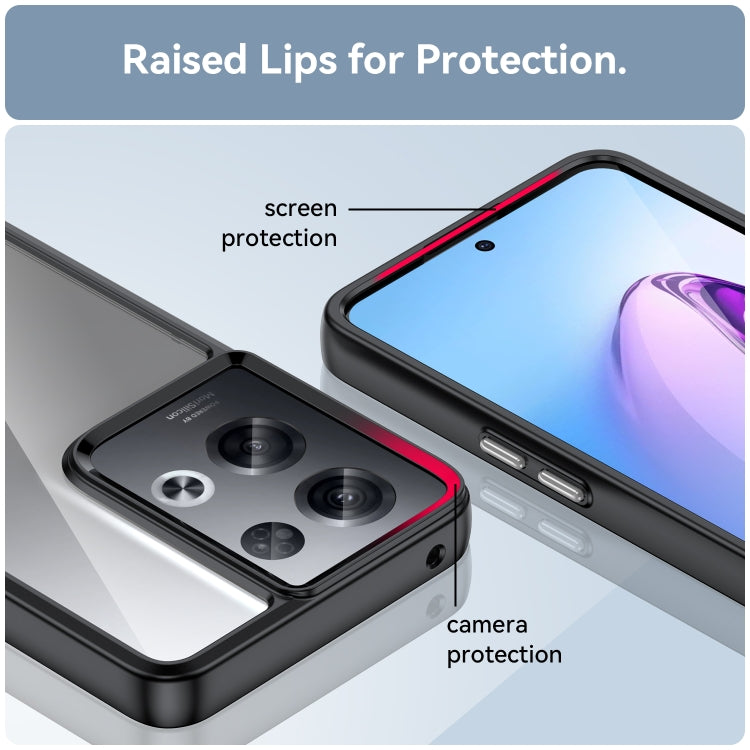 Black acrylic + TPU phone case with red rim accents and camera protection