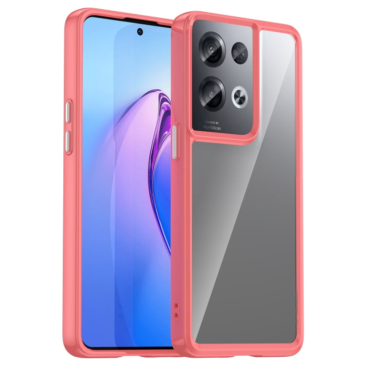 Red acrylic + TPU phone case with camera cutout and raised edge protection