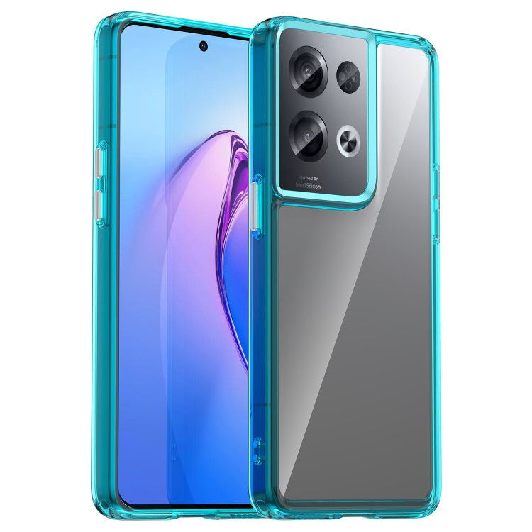 Transparent blue acrylic + TPU phone case with camera window and protective bezel