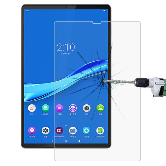 Tempered glass screen protector for tablet, clear film covering the front screen