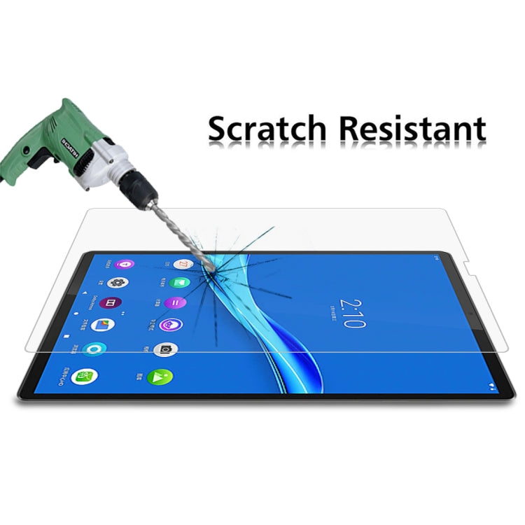 Scratch-resistant 9H tempered glass screen protector film, drill impact demonstration