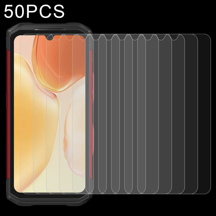 Tempered glass screen protector film set, 2.5D for DOOGEE S89, 50-pack