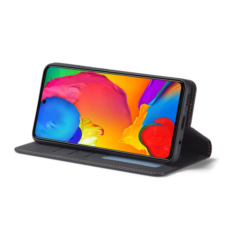 Leather folio flip phone case with magnetic stand for horizontal viewing