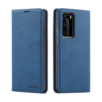 Blue leather flip phone case, rear camera cutout with openings for side ports