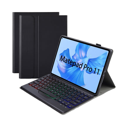 Black detachable backlight Bluetooth keyboard tablet leather case, folding stand, keyboard open