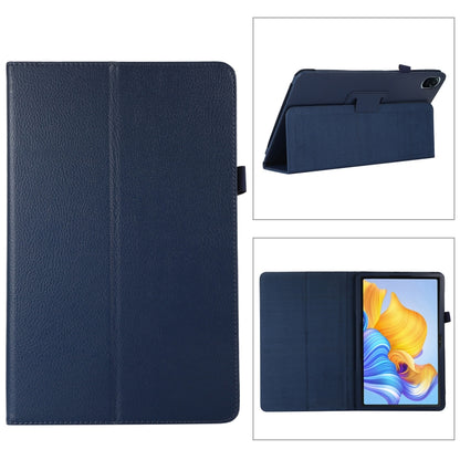 Dark blue litchi-texture leather tablet case with fold stand holder